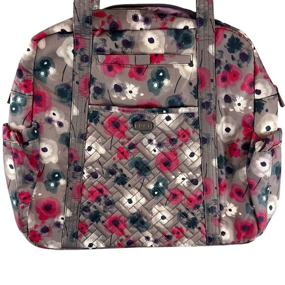 LUG Sprinter North South Travel Tote Watercolor Pearl RFID Pocket 15 x 14 - Picture 3 of 7